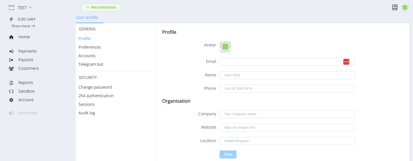 Загальні налаштування