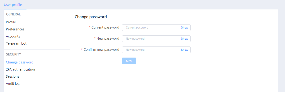 Налаштування безпеки